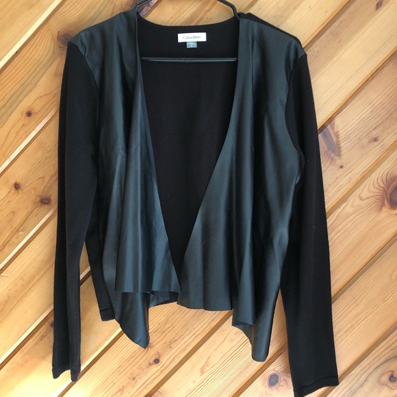 Calvin Klein Jackets & Blazers - Calvin Klein Leather Trim Jacket
